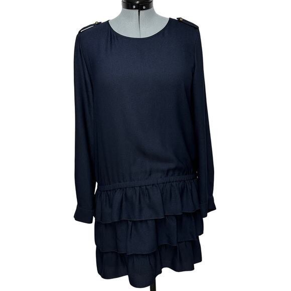 Scotch & Soda Club Voyage Ruffle Tier Dress Elastic Drop Waist Nautical Sz: M - Picture 2 of 11